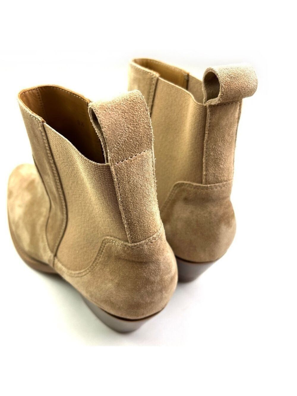 New Everlane The Western Boot Tan Suede Square Toe Block Heel size 9.5 - Picture 6 of 9